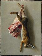 Jean-Baptiste Oudry A Hare and a Leg of Lamb oil painting on canvas